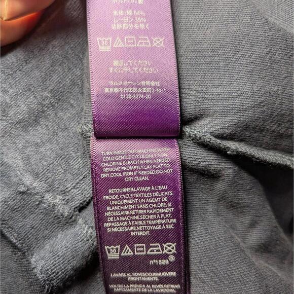 Ralph Lauren Purple Label Terry-Cloth Camp Shirt Navy Men’s L Short Sleeve - Picture 12 of 15